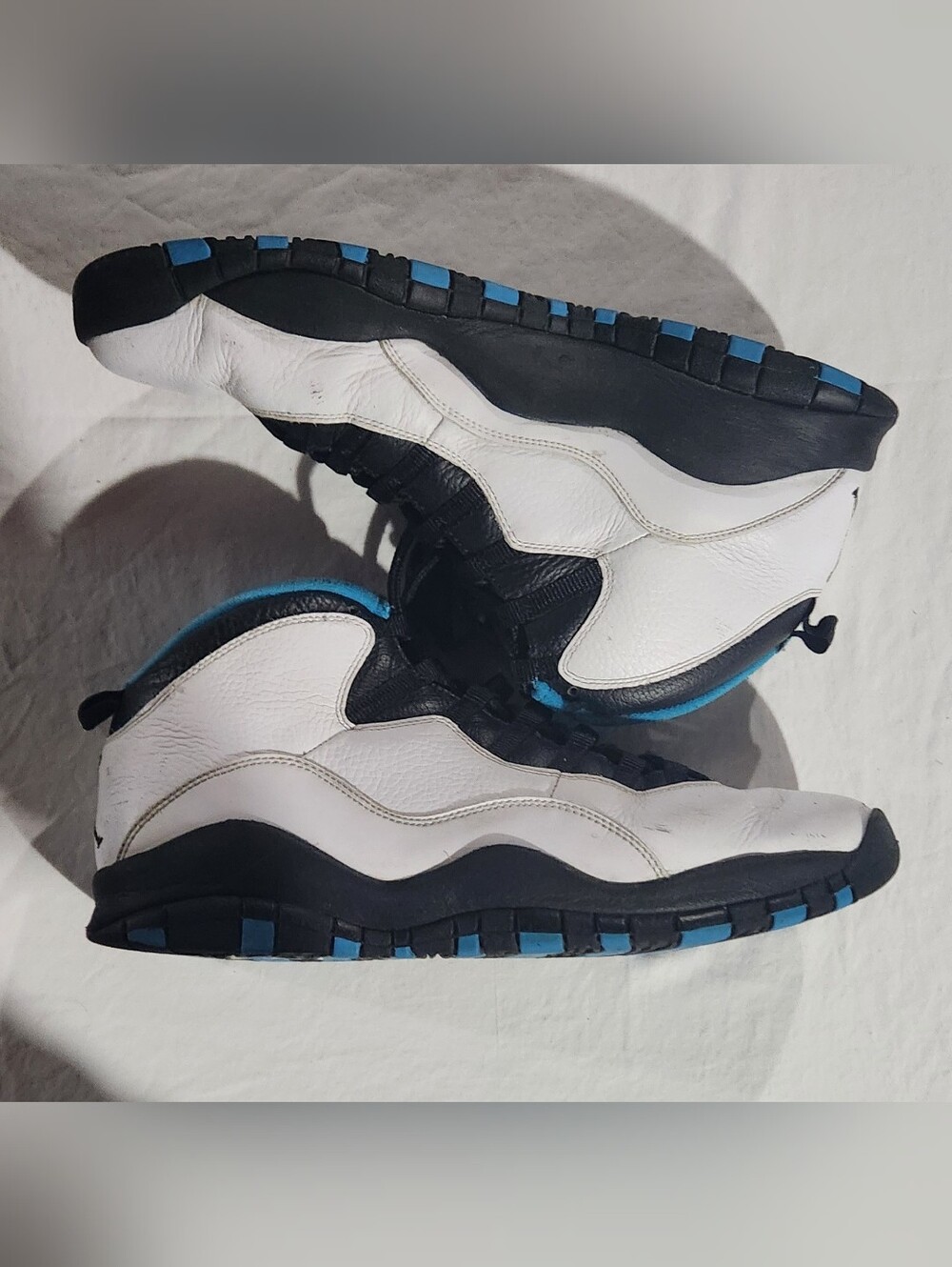 Air Jordan 10 Retro Powder Blue & White, Black Size 13